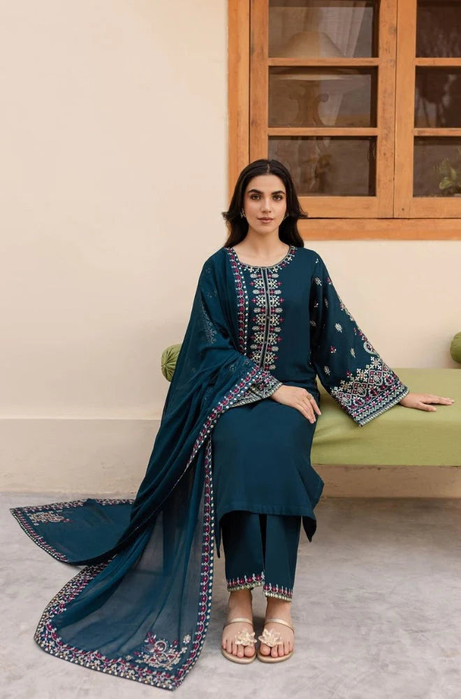 Batik - 3PC Unstitched Dhanak Embroidered