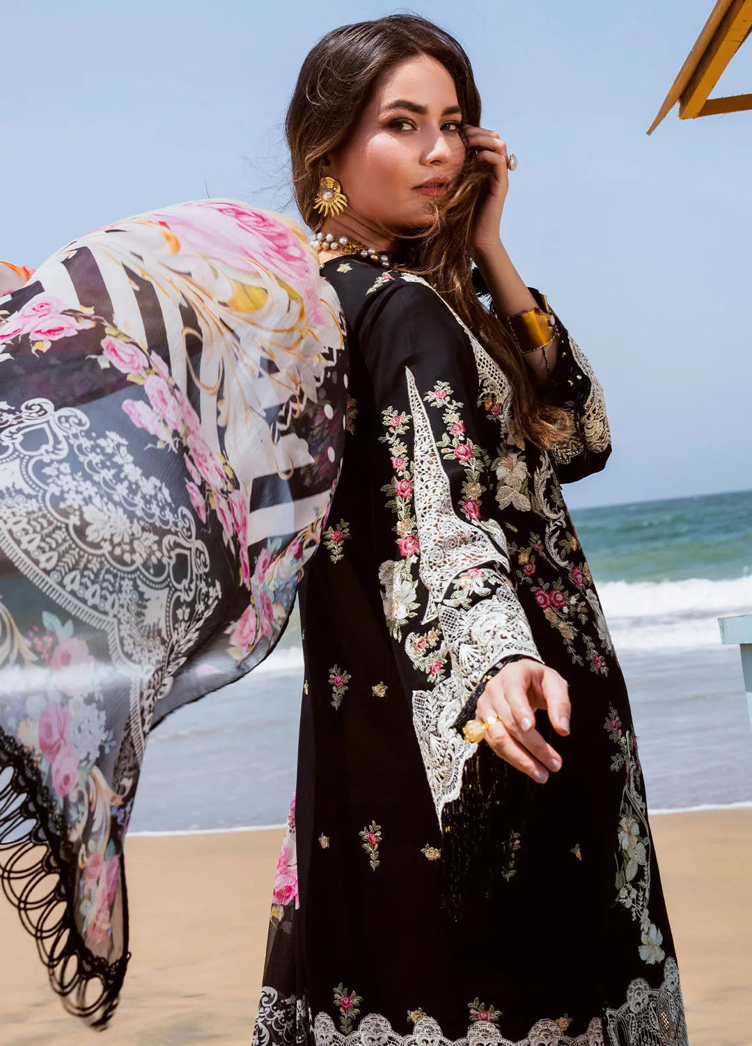 ELAF LUXURY Unstitched Dhanak Embroidered 3PC With Shawl
