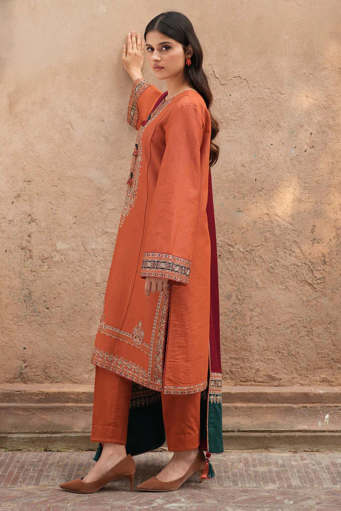 JAZMIN LUXURY 3PC Unstitched Dhanak Embroidered With Shawl