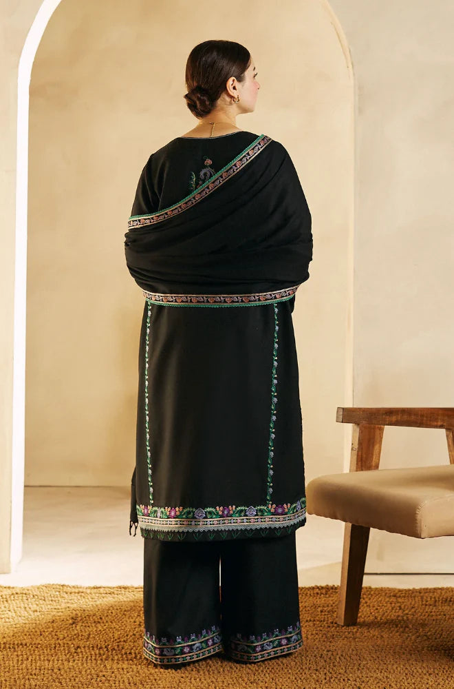 Zara Shah Jahan - 3PC Unstitched Dhanak Embroidered Shirt , Dupatta & Trouser