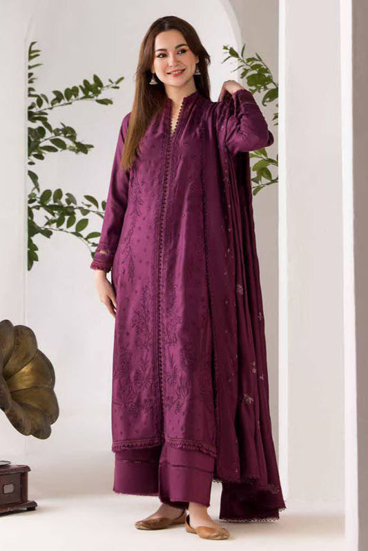 Sobia Nazir Unstitched Dhanak Embroidered 3PC With Embroidered Shawl
