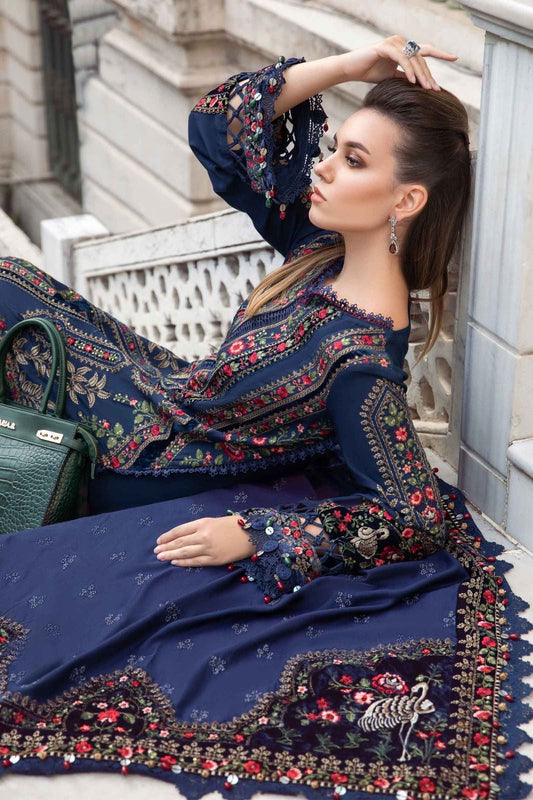 Maria B - 3PC Unstitched Dhanak Embroidered