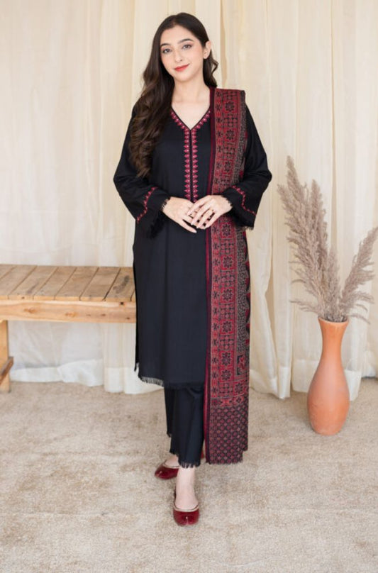 Aisling - 3PC Unstitched Dhanak Embroidered Shirt , Dupatta & Trouser